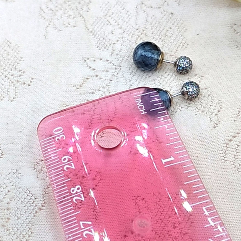 Pandora Midnight Blue Shimmering Drops Stud Earrings - Picture 8 of 9